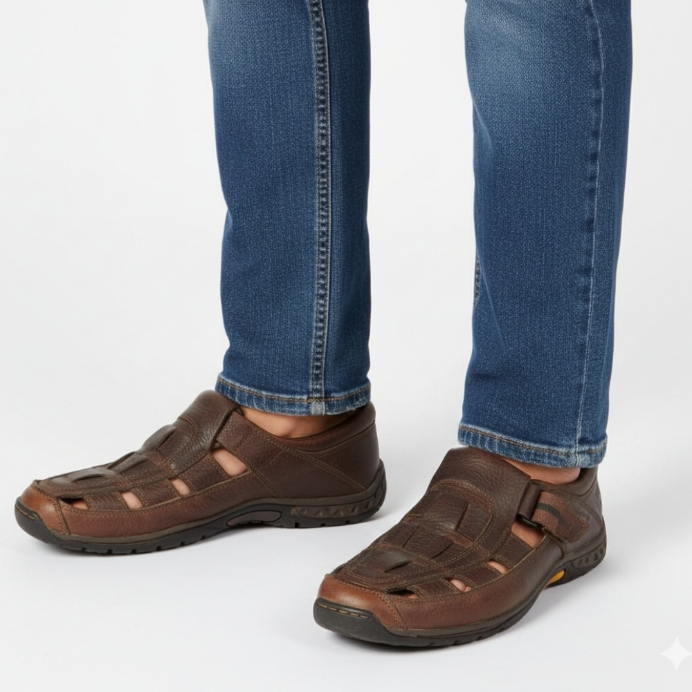 Timberland Men's Brown Leather Fisherman's Sandals Size 8M